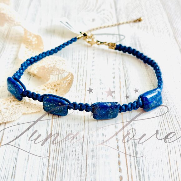 FREE PEOPLE Sweet Carolina Choker In Blue Lapis NWT - Picture 5 of 6